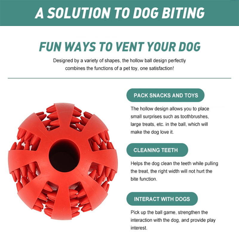 ChewyPupBall - Teeth Cleansing Rubber Ball Toy For Dogs & Cats