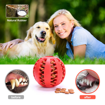 ChewyPupBall - Teeth Cleansing Rubber Ball Toy For Dogs & Cats